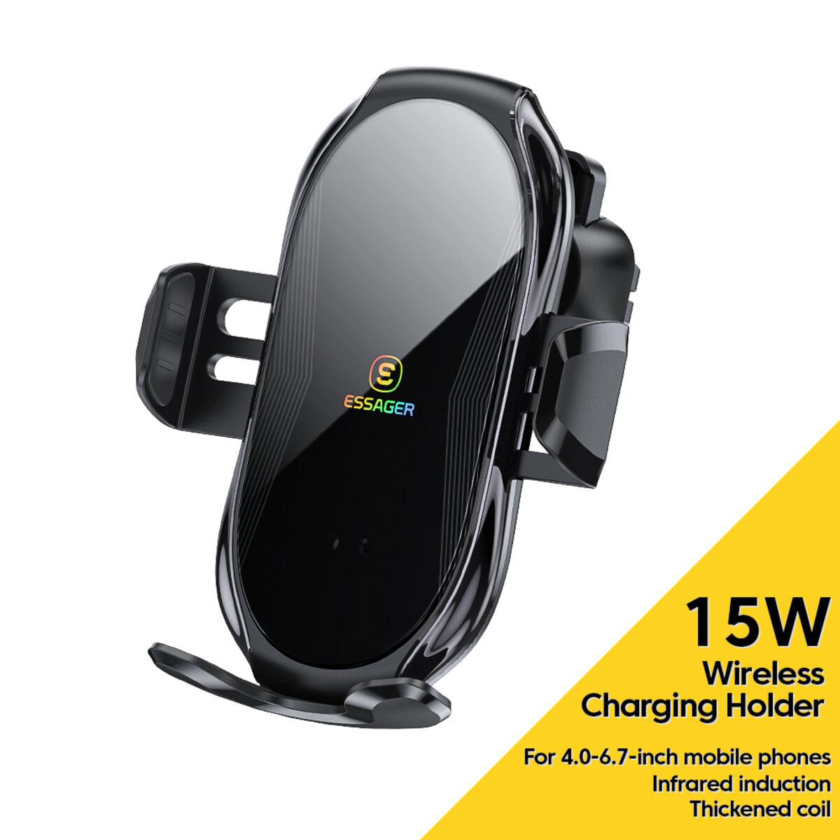 Тримач для мобільного Essager Premium Electric Phone Wireless Charger Bracket  black (EZJCFK-ZP01)