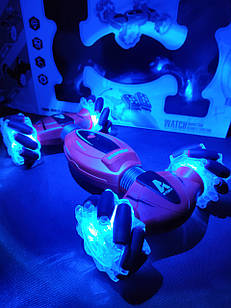 Радіокерована машинка — перевертень із браслетом керування жестами та кнопками на браслеті зі звуком і світлом