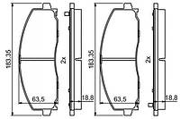 Колодки гальмівні переднi BOSCH 0986494769 Fiat Freemont (2011-2016) K68144163AF, K68144163AA, K68144163AB