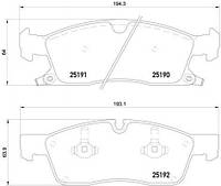 Колодки гальмівні дискові BREMBO P37017 Dodge Durango 68052369AA, 00K68052369AB, V1012369AA