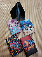 Женская визитница с художественными принтами для карточек и визиток, красивая визитница из эко-кожи