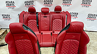 Комплект сидений (Тёмная красная кожа, прострочка ромбом, полный набор электрорегулировок, подогрев и массаж