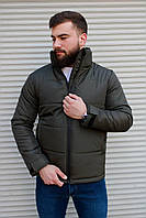 Куртка мужская зимняя теплая до -15°С короткая Rad хаки Пуховик мужской зима с капюшоном