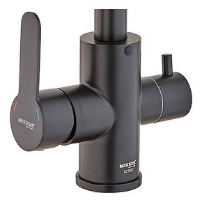 Змішувач для кухні з виходом для питної води Mixxus DAX-021-G Black, з нерж. сталі (колір чорний) (MI6078), фото 3