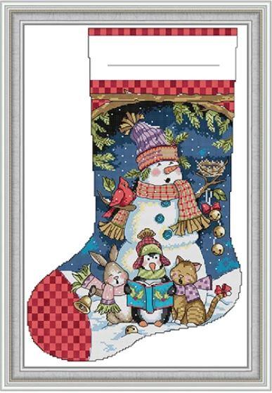 Набір для вишивання за нанесеною на канву схемою "Christmas Stocking-chant".AIDA 14CT printed, 34*50 см