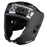 Боксерський шолом Phantom APEX Open Face Head Protection Black (капа в подарунок), фото 3