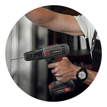 Дриль-шуруповерт акумуляторний Дриль-шуруповерт акумуляторний 18 В, 17 Nm, 0-700 об/хв, 0.8-10 мм, Li-Ion, 1.5 Аг INTERTOOL DT-0315