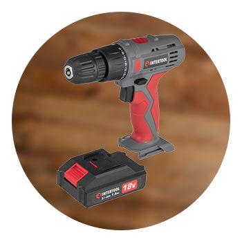 Дриль-шуруповерт акумуляторний Дриль-шуруповерт акумуляторний 18 В, 17 Nm, 0-700 об/хв, 0.8-10 мм, Li-Ion, 1.5 Аг INTERTOOL DT-0315