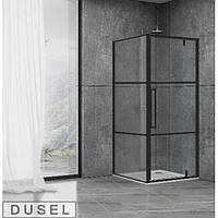 Душова кабіна 100х100см DUSEL DL198-DL196BP Black Matt Paint