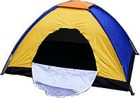Палатка туристическая RIAS 6-ти местная 2х2.4х1.5м с москитной сеткой Yellow-Blue (3_03681)