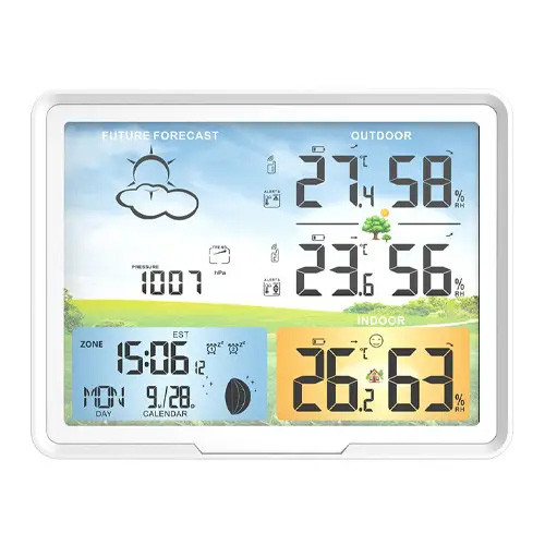 Метеостанція бездротова з барометром ЖК 7.5', 2 виносні датчики, PT20B, фото 1