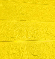 Go  Самоклеюча 3Д панель декоративна на стіну 3D 3 д шпалери під жовту цеглу 700x770x5 мм