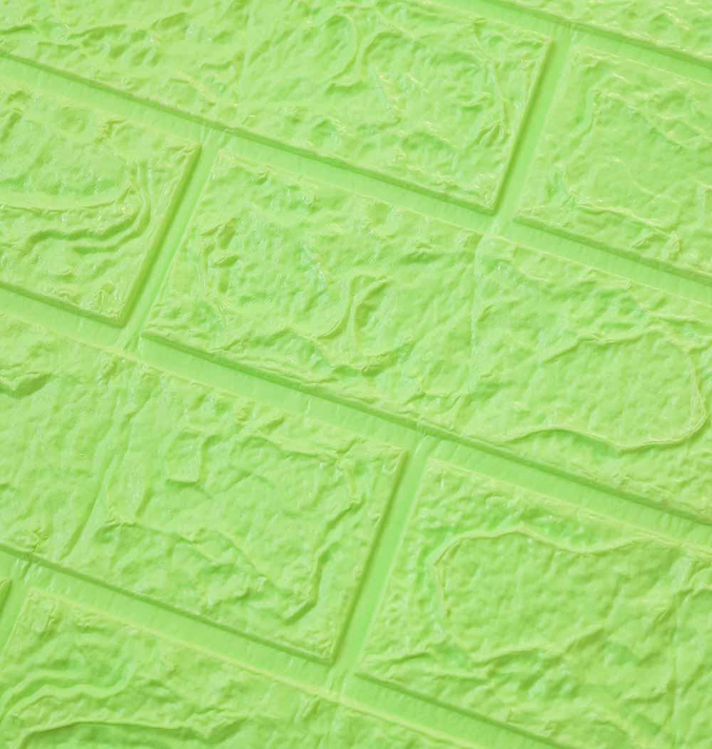 Go  Самоклеюча 3Д панель декоративна на стіну 3D 3 д шпалери під зелену цеглу 700x770x4 мм