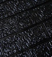 Go  Самоклеюча 3Д панель декоративна на стіну 3D три д м'яка під чорну цеглу700x770x4 мм