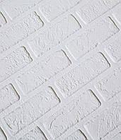 Al Самоклеющаяся декоративная 3Д панель на стену 3D три д в коридор кирпич деко белый 700x700x5 мм