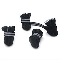 Ботиночки для собак і кішок Zoo-hunt Мех чорні №3 6,5х9х14,5 см