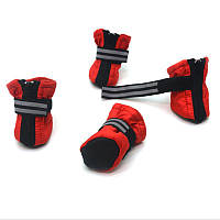 Ботиночки для собак і кішок Zoo-hunt Мех червоні №3 6,5х9х14,5 см