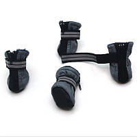 Ботиночки для собак і кішок Zoo-hunt Мех сірі №2,5 6х8,5х13 см