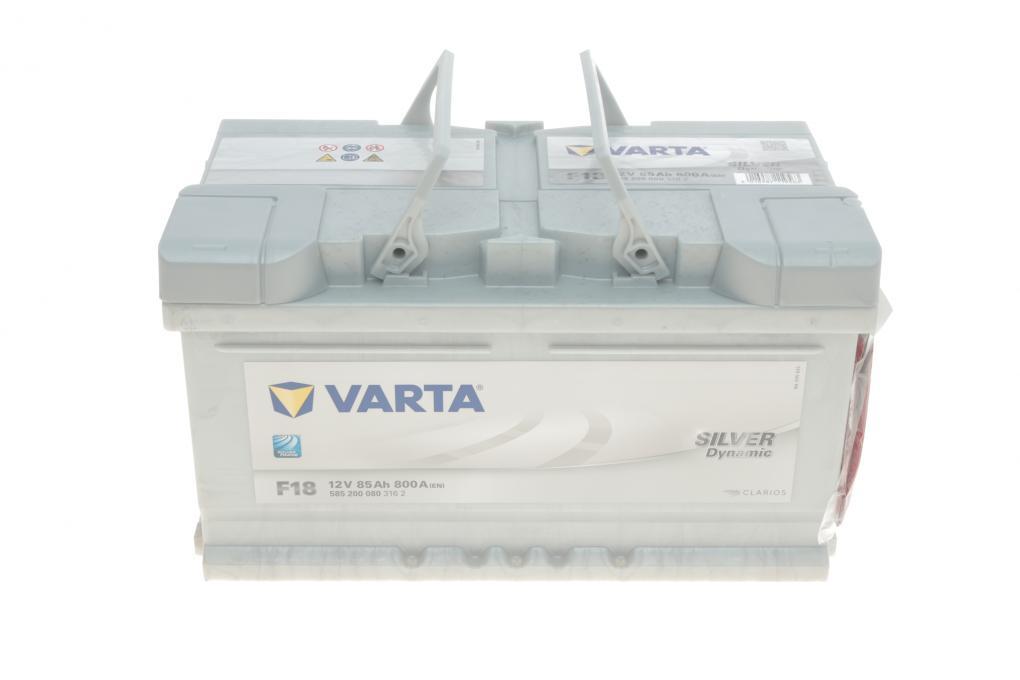 Акумуляторна батарея 85Ah/800A (315x175x175/+R/B13) Silver Dynamic F18 VARTA 585200080 3162 UA62