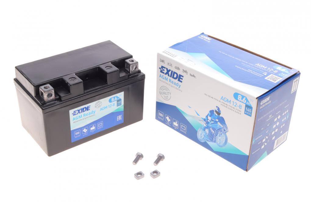 Акумуляторна батарея 8.6Ah/145A (150x87x93/+L/B0) (AGM) (мото) EXIDE AGM12-8 UA62