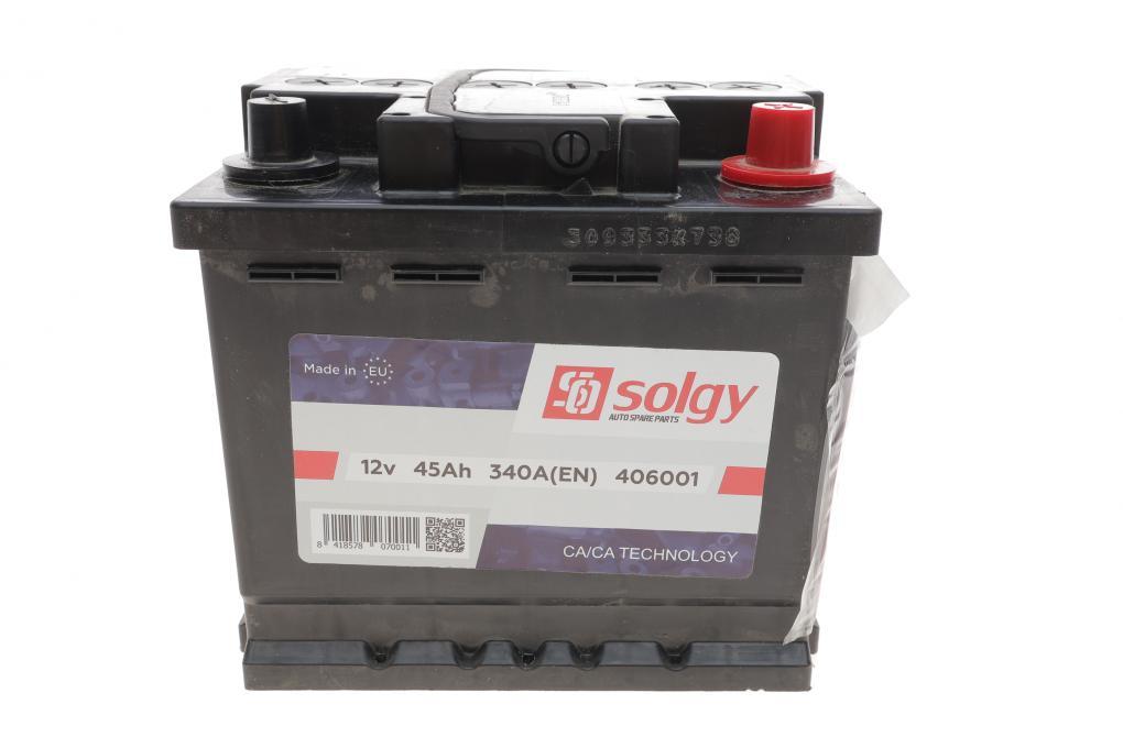 Акумуляторна батарея 45Ah/340A (207x175x190/+R) SOLGY 406001 UA62