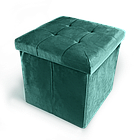 Пуф для зберігання MVM TH-05 велюр зелений 380х380х380мм (TH-05 GREEN)