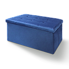 Пуф подвійний для зберігання MVM TH-06 велюр синій 760х380х380мм (TH-06 BLUE)