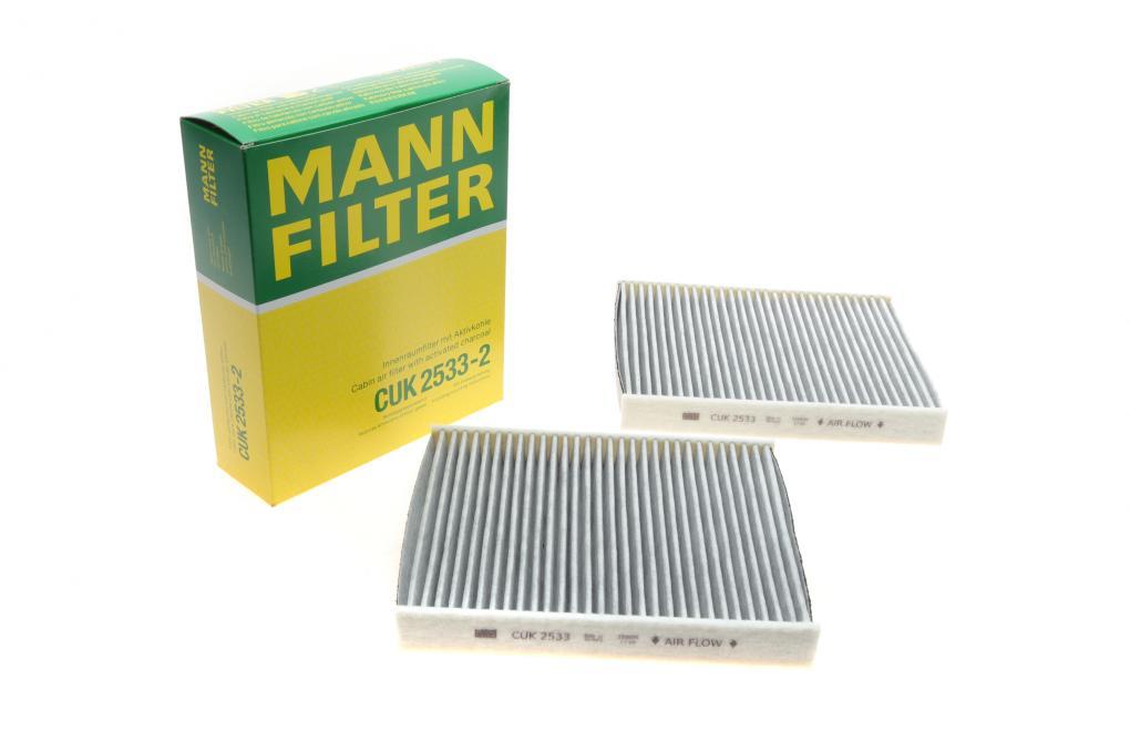 Фільтр салону BMW 5 (F10)/7 (F01) 2.0-6.0 08- (вугільний) (к-кт 2 шт.) MANN-FILTER CUK 2533-2 UA61, фото 1