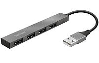 У Нас: 4-портовий USB-хаб Trust Halyx 4-PORT Mini USB 2.0 Hub 23786 Сірий -OK