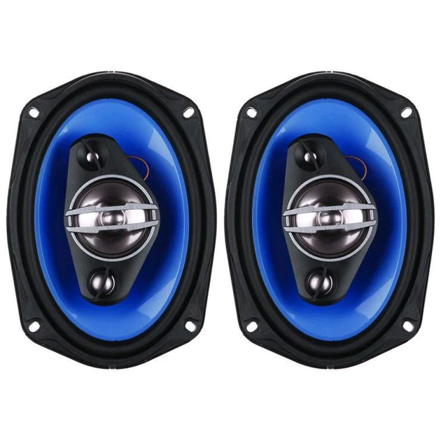 Автомобільні колонки TS-6948 овальні 4-х смугові 1200 Вт D-6х9 дюймів Чорні з синім SV227, фото 1