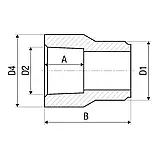 Муфта перехідна Вн.-Зов. PP-r ITAL 40 x 32 мм, фото 4