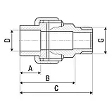 Роз'ємне з'єднання PP-r "американка" ITAL 25 мм х 3/4", зовнішня різьба, фото 2