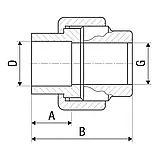 Різьбове з'єднання американка довга ITAL 25х3/4" із внутрішньою різьбою, фото 2