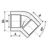 Кутник 45° PP-r ITAL 50 мм, фото 2