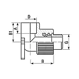 Кутник 90° з зовнішньою різьбою ITAL 20 мм х 1/2" з настінним кріпленням, фото 2