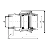 Муфта ПЕ з внутрішньою різьбою ITAL 40 мм x 1 1/2", фото 2