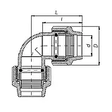 Кутник 90° ПЭ ITAL 50 мм, фото 2
