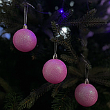 Ялинкові кулі Jumi з перламутровим покриттям блискучим 5 см, набір новорічних іграшок 18 шт, Рожевий, фото 2