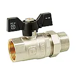 Кран кульовий з напівзгоном ITAL PN40 1", прямий, нікель, фото 2