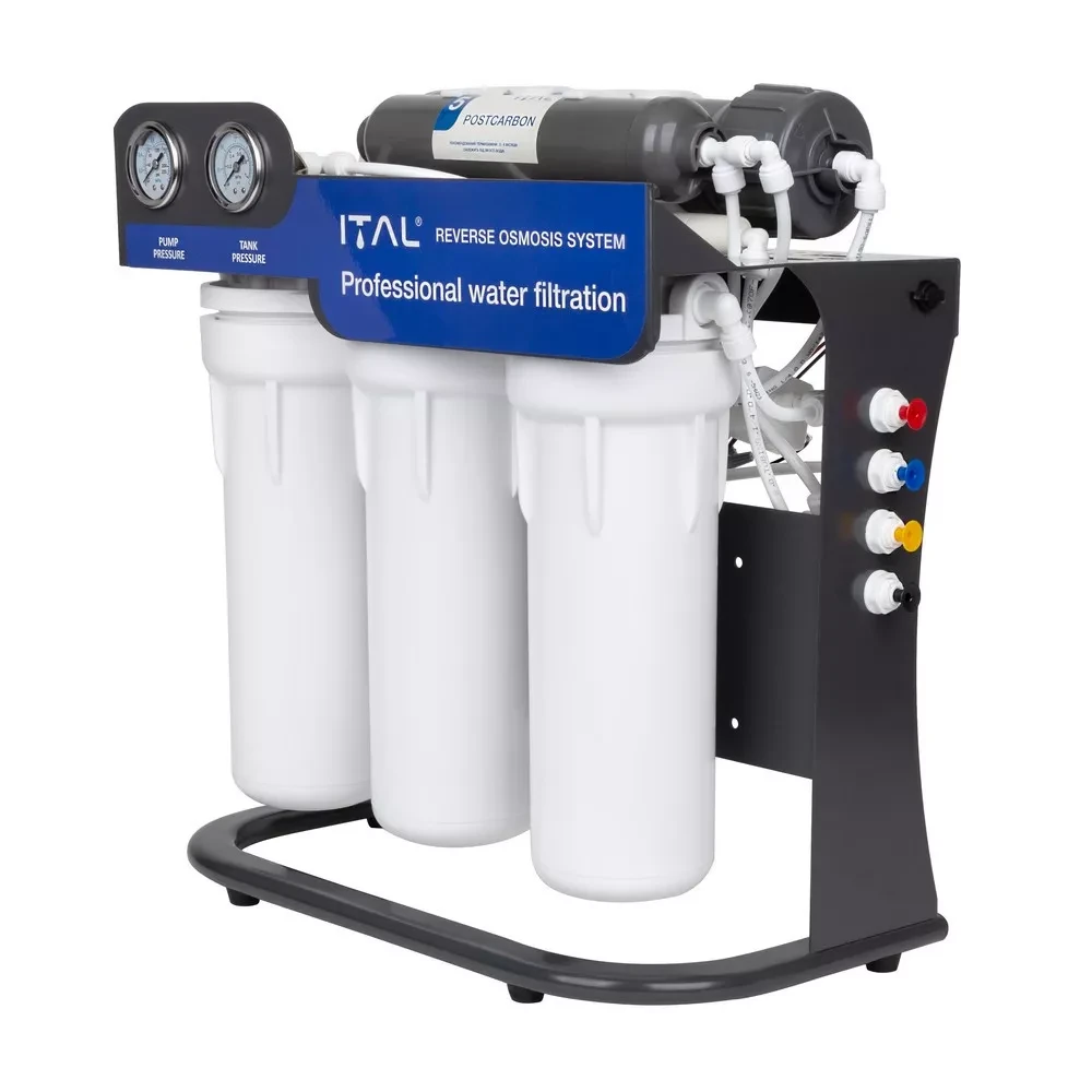 Фільтр зворотного осмосу ITAL RO5-100P п'ятиступенева система очищення, помпа (IT-RO5-100P), фото 1