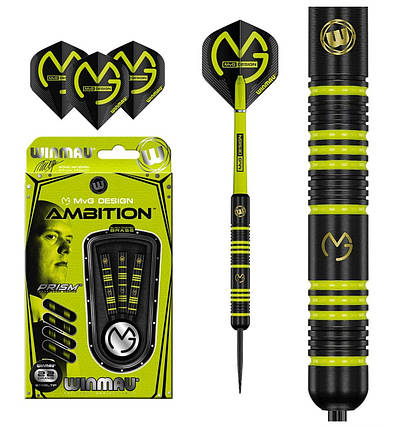 Професійний набір дротиків для гри в дартс Ambition Winmau 24 грами, фото 1