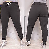 Теплі зимові жіночі трикотажні спортивні штани на флісі великих розмірів (р.48-62). Арт-2091/42, фото 3