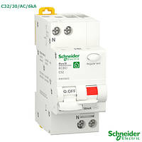 Дифавтомат Schneider Resi9 32А, 30mA, тип C, 1P+N, AC, 6кА Дифференциальный автоматический выключатель Шнайдер