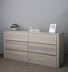 Комод на шість шухляд "Еко" з дерева ясен 140 см