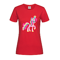 Красная женская футболка Принцесса Пинки Пай (11-12-4-червоний)
