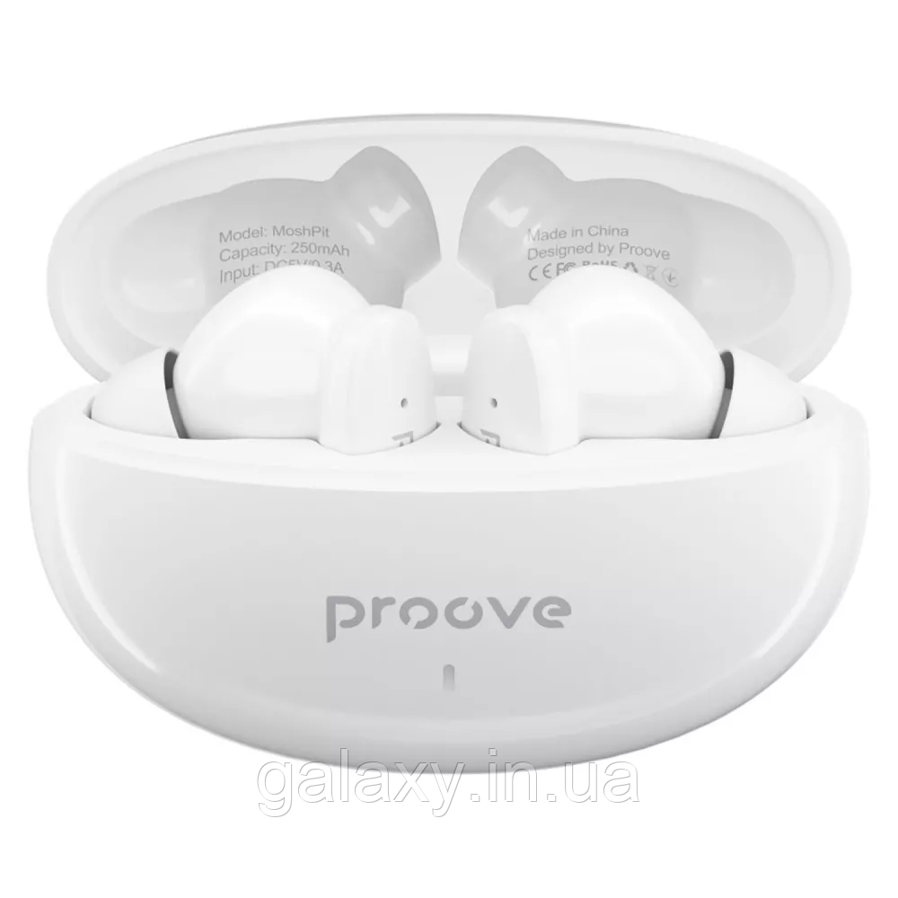 Навушники Proove Bluetooth гарнітура MoshPit TWS WHITE