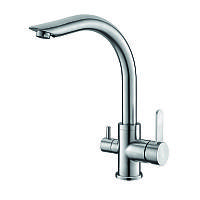 Змішувач для кухні з під'єднанням фільтрованої води з нержавіючої сталі Koer 72019 хром