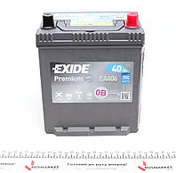 Акумуляторна батарея 40Ah/350A (187x127x220/+R/B01) Premium Азия EXIDE EA406 UA61