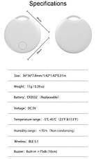 Розумний Bluetooth GPS-трекер для ключів, багажу, тварин 06 Mini White, фото 2