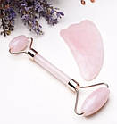 Масажний набір для обличчя ролик і скребок Гуаша Jade, фото 4